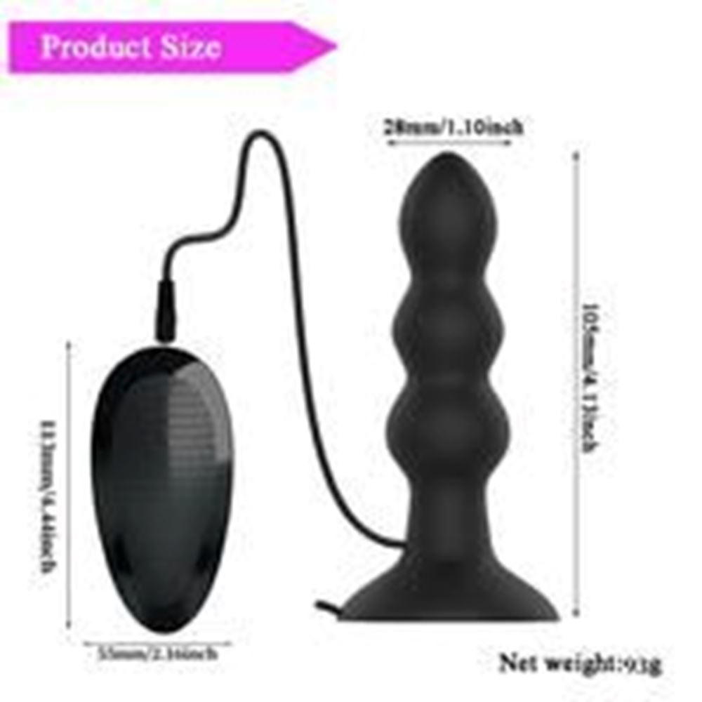 BDR-D1011 zaktan Kumandalı Güçlü Titreşimli Boğumlu Vantuzlu Silikon Anal Plug Vibratör859