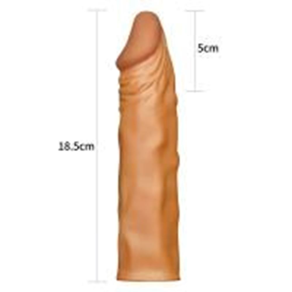 BDR- LV1053B  Gerçekçi Melez Doku Penis Kılıfı 5 Cm Dolgulu