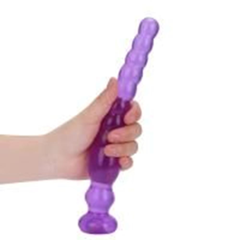 BDR-L0220-3 Ultra Realistik Dokulu Boğumlu Anal Butt Plug 27 CM - Mor
