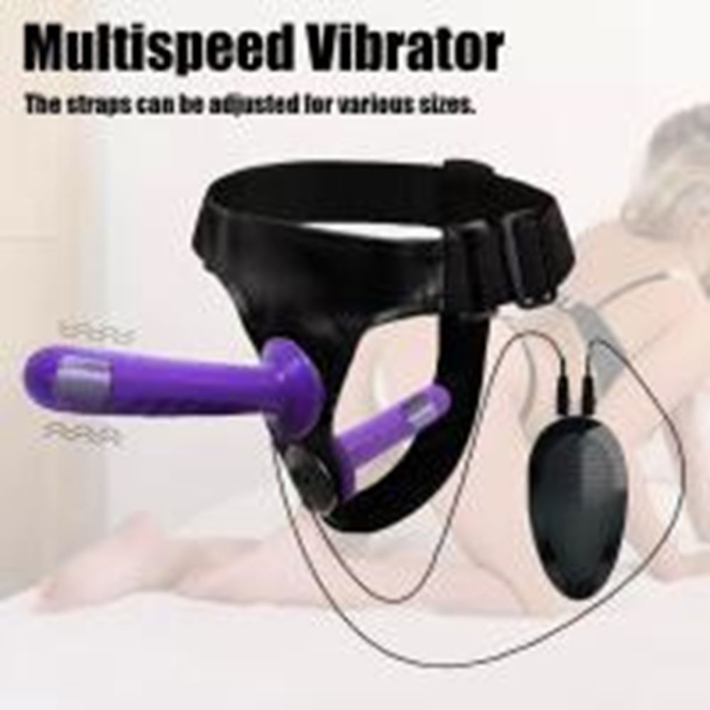 BDR-DZ017 Titreşimli Belden Bağlama Kemerli Çift Taraflı Bisex Dildo Vibratör