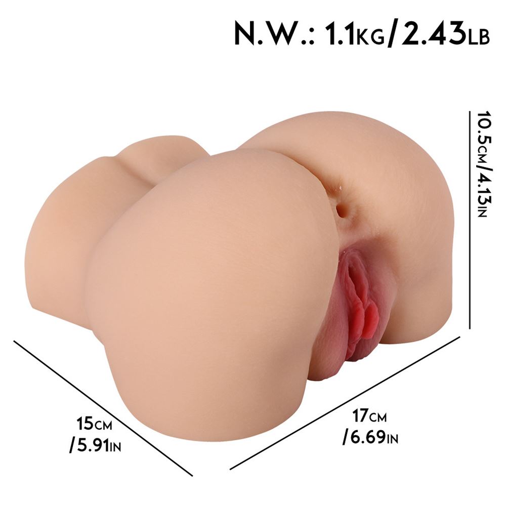 BDR-S9916 Realistik Anal Vajinal 2 in 1 Titreşimli Suni Kalça Vajina