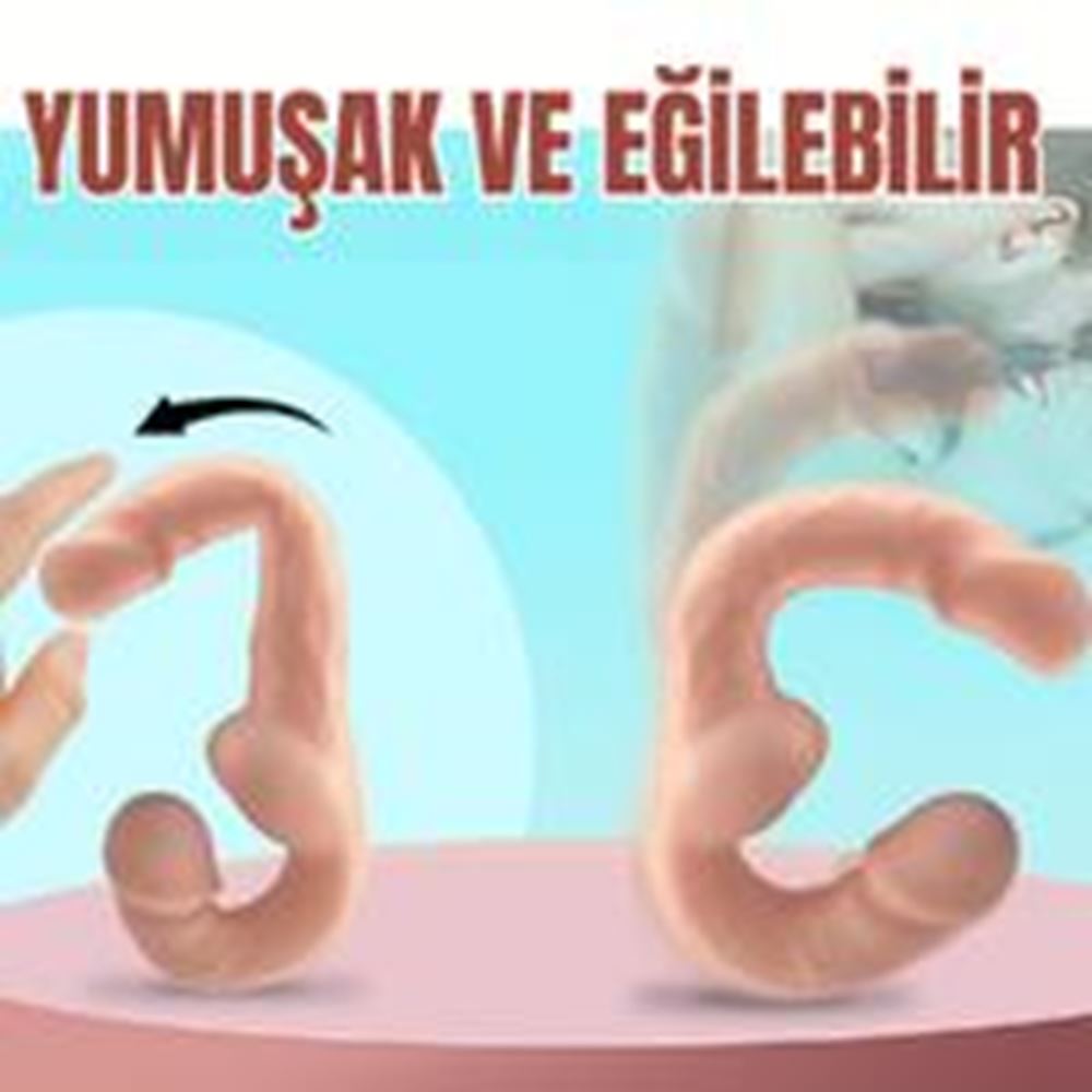 BDR-S2027 Bambi Realistik Dokuda Çift Taraflı Dildo Strapless Çift Uçlu Gerçekçi Yapay Penis