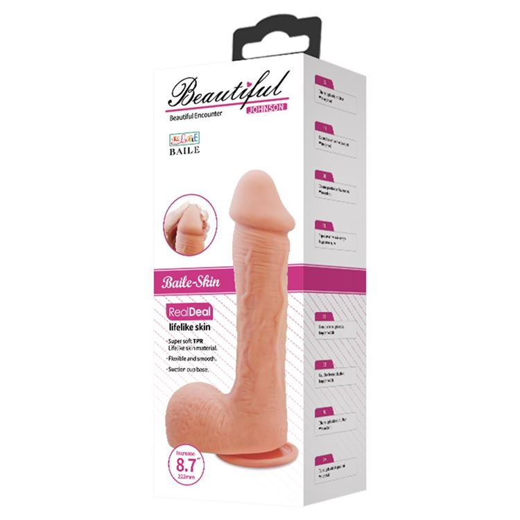 BDR-253 Beautiful 22 CM Realistik Kalın Vantuzlu Damarlı Dildo Penis