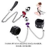 BDR-L0515-2 Paslanmaz Çelik Kırmızı Taşlı Zilli Metal Anal Plug