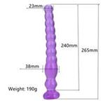 BDR-L0220-3 Ultra Realistik Dokulu Boğumlu Anal Butt Plug 27 CM - Mor